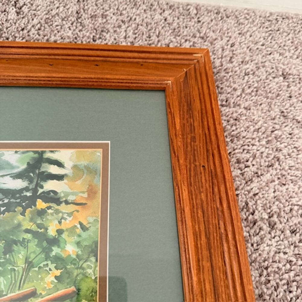 Southwest Artist D Madaras Artwork Framed & Matted Print Pine Forest Cabin Scene - Picture 10 of 11